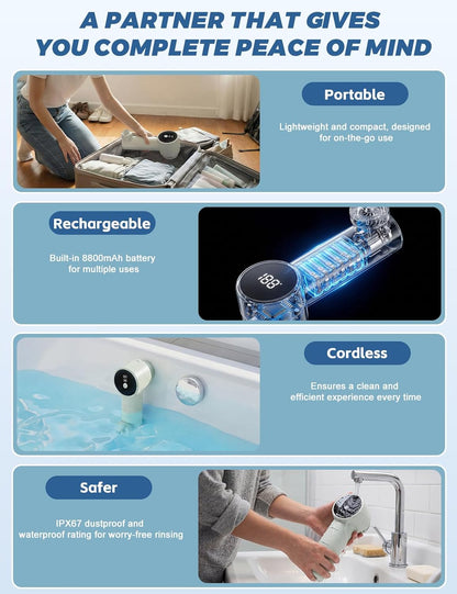 Bath Jets for Tub with Massage/Bubble Mode, Portable Cordless Bathtub Jet
